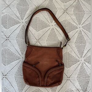 Cole Haan Cognac Leather Shoulder Bag – Quiet Luxury Hobo | Crossbody Ready